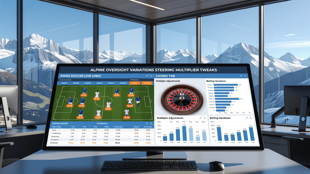 Digital interface displaying integrated Swiss soccer live lines with casino table game multiplier adjustments under varying alpine oversight rules