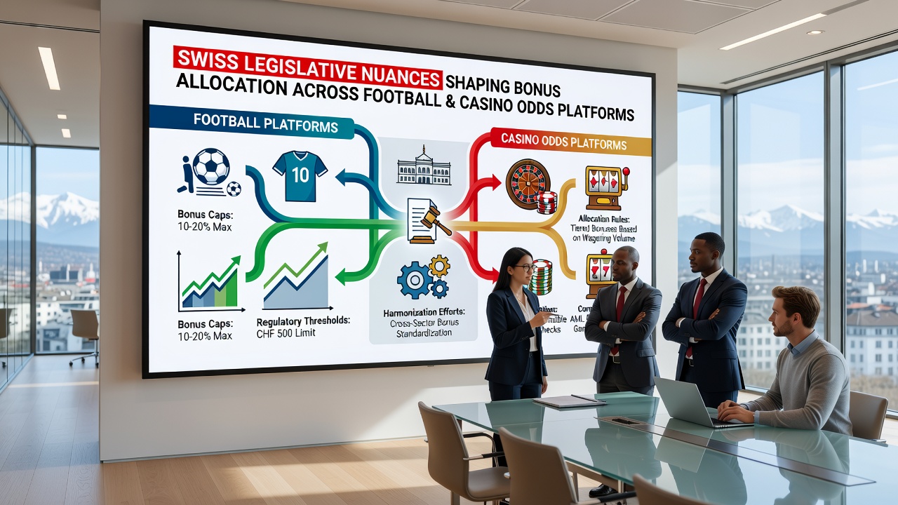 Digital interface showing bonus allocation examples on Swiss-regulated betting sites